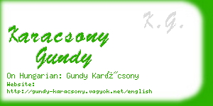 karacsony gundy business card
